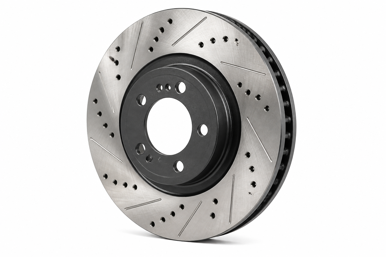 Drilled and slotted performance brake disc