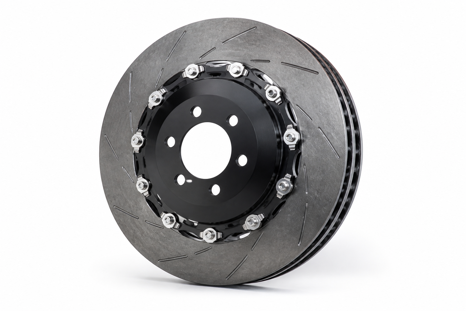 Two-piece floating performance brake disc