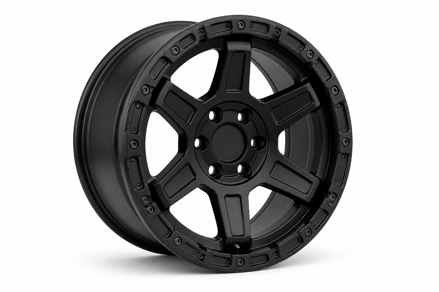 Matte black off-road alloy wheel